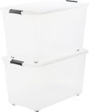 IRIS Topbox Opbergbox - 70L - Kunststof - Transparant - Set van 2