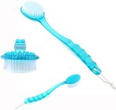 Merkloos / Sans marque Badreinigingsborstel voor douche achter peeling lichaamsborstel met lange handgreep (blauw)