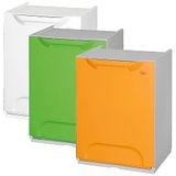 WellHome ECO-LOGICO prullenbak van polypropyleen, groen, geel, wit, 3 stuks