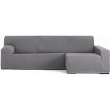 ECOMMERC3 Chaise Long-bankovertrek met lange arm rechts, universeel en veelzijdig - hoes voor chaise longue-bank, kleur: grijs, eenvoudig aan te brengen, voor rugleuning, zitting en armleuningen