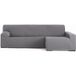 ECOMMERC3 Chaise Long-bankovertrek met lange arm rechts, universeel en veelzijdig - hoes voor chaise longue-bank, kleur: grijs, eenvoudig aan te brengen, voor rugleuning, zitting en armleuningen