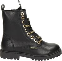 Vingino Eva High Veterboots - Laarzen Met Veters - Meisjes - Zwart - Maat 28