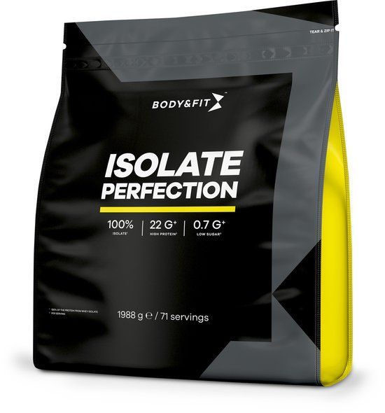 Body & Fit Isolaat Perfection - Whey Protein - Eiwitpoeder - Proteine Poeder - Whey Isolate - Eiwitshakes - 2000 gram (71 shakes) - Naturel (smaakloos)