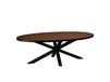 Table à manger ovale couleur rouille effet pierre