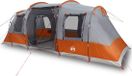 vidaXL Tente tunnel 4 personnes imperméable gris et orange