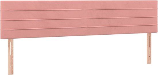 vidaXL Hoofdbord 200x5x78/88 cm fluweel roze