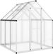 vidaXL Tuinkas met basisframe 169x169x195 cm aluminium zilverkleurig