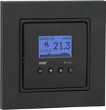 Vemer VE780001 KIROS INT - digitale ingebouwde thermostaat, wekelijkse programmering, compatibel met ronde inbouwboxen, stroomvoorziening 230 V, antraciet/wit
