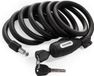 Unyqoos® Vélo, câble en spirale, 200 cm, 11 mm de diamètre, verrouillage sans clé + 3 clés, support de cadre pour tubes de 26–36 mm de diamètre, cache-poussière, 450 g