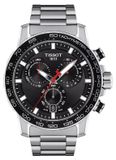Tissot Supersport Chrono, horloge met quartz uurwerk, Zwitsers fabricaat, diameter 45,5 mm, zwarte wijzerplaat
