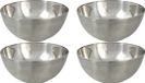 Svenska Living - 4x Kommetjes/schaaltjes - Mat Zilver - RVS - D19 x 9.5 cm