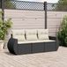 Maison Exclusive - Ensemble de jardin pour le jardin, composé de 3 pièces avec coussins, noir, en polyrotin