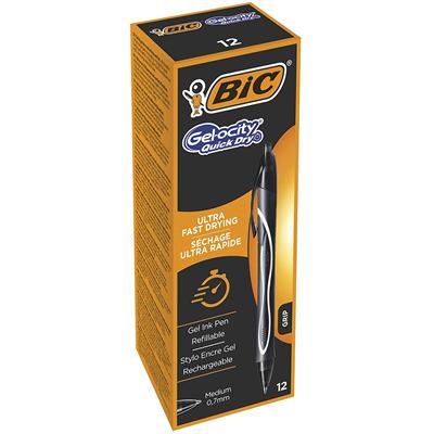 BIC Gel-ocity Quick Dry Zwart Intrekbare balpen - 12 stuks