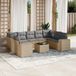 Maison Exclusive - Ensemble de jardin, composé de 10 pièces avec coussins, couleur : beige, matériau : polyrotin
