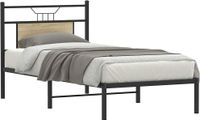 vidaXL Bedframe zonder matras, bewerkt hout, bruin, eikenkleur, 90x200 cm