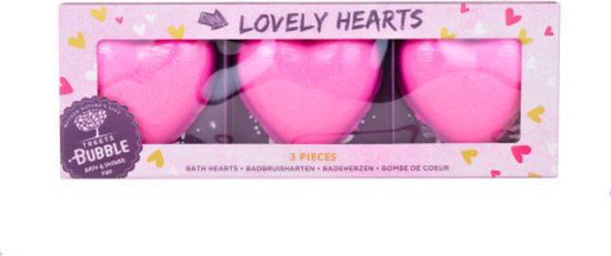 Treets Bruisbal Lovely Hearts 3 stuks - Rozengeur - 3x225g