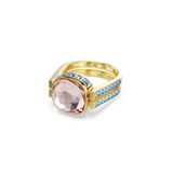 Swarovski Chroma ring, Cushion-slijpvorm, Meerkleurig, Goudkleurige toplaag
