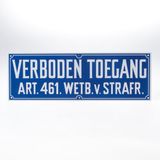 Remko Repko Sportprijzen en Graveerbedrijf Bord 12x35cm PVC Verboden Toegang Art. 461