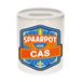 Bellatio Decorations Kinder spaarpot met naam - Cas - keramiek - met dop - wit