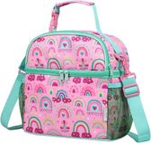 Non-branded Sac à lunch pour enfants Sac isotherme pour boîte à lunch Sacs de refroidissement à double étage - Grand compartiment et bandoulière - École Garderie Pique-nique Arc-en-ciel Sac à lunch portable