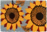 Merkloos Relaxdays Deurmat kokos - zonnebloemen - 60x40 cm - antislip
