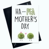Grappige Ha-PEA Grappige Moederdagkaart met opschrift "Two Peas" voor Moederdag AP71