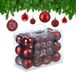 Merkloos / Sans marque Relaxdays kerstballen - set van 50 - onbreekbaar - plastic - ∅ 3, 4 & 6 cm - rood