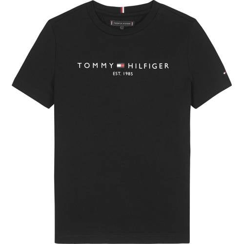 Tommy Hilfiger unisex T-shirt van katoen zwart