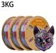 PLA zijde-3D-printerfilament - Driekleurig regenboogeffect - 1,75 mm - 1 kg spoel - Zijdeglans - Rood, geel, blauw