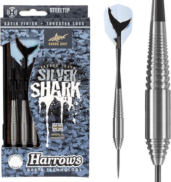 Harrows Silver Shark Steeltip Dartpijlen - 21 gram - Zilver