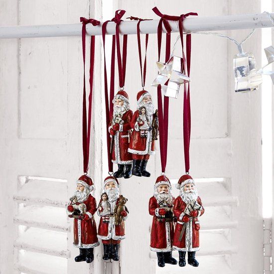 LOBERON Kerstman set van 6 Corvin rood