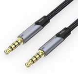 Watio Wave Audiokabel, stereokabel, 3,5 mm jack naar 3,5 mm jackstekker, lengte 0,5 m, grijs, flexibel en duurzaam