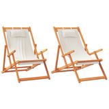 VidaXL Tuinstoel Terras Gecapitonneerde zitting Eucalyptus, Polyester Crème