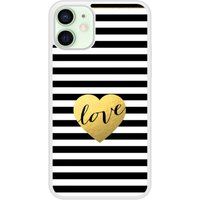 Apple Siliconen hoesje compatibel met iPhone 12 Mini Love kleurrijk