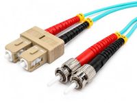 1aTTack.de 1x 1m OM3 LWL DX DUPLEX patchkabel SC/UPC - ST/UPC MM MULTIMODE - 50/125 µm LSZH aqua