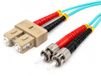 1aTTack.de 1x 1m OM3 LWL DX DUPLEX patchkabel SC/UPC - ST/UPC MM MULTIMODE - 50/125 µm LSZH aqua