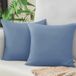 Merkloos Goodivery ® Set van Twee Zachte Hoofdkussenslopen 50 x 50 cm Blauw Microvezel