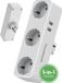 Travelhawk Verdeelstekker 3 Voudig - Stopcontact Splitter - 2 USB Poorten - Wit