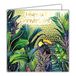 Vierkante Afie 22059 wenskaart, vierkant, verjaardag, vogel, tukan, goudkleurig, glanzend, textuur, reliëf-effect, exotisch, jungle
