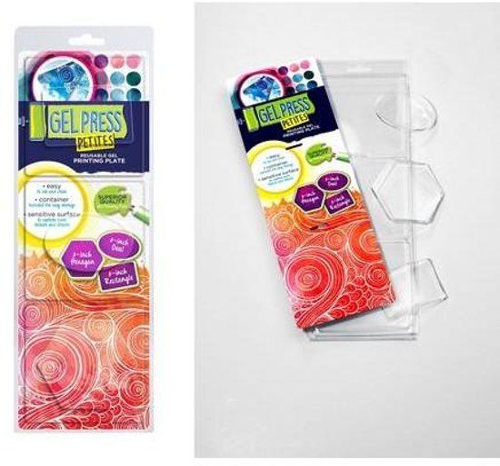 Gel Press Petites Set Hexagon Ovaal Rechthoek 8 cm - Block Printen Kaarten & Scrapbook