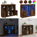 Buffet Buffets Avec Lumières Led 3 Pcs Chêne Fumé Bois D'Ingénierie - Rangement Moderne - Buffet Bois D'Ingénierie