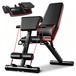 Banc d'entraînement pour usage domestique - Banc d'haltères réglable - Capacité de charge 350 kg - Convient pour les exercices avec haltères et les abdominaux - Bandes de résistance incluses - Noir