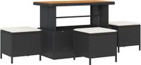 vidaXL Tuinset, 4-delig, Zwart, Polyrattan
