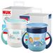 NUK Mini Magic Cup Night tuitbeker | 6+ maanden | 160 ml | Lekvrije 360°-drinkrand om vanaf elke kant te kunnen drinken|Geeft licht in het donker | Makkelijk vast te pakken handgrepen |Blauw | 2 stuks