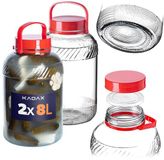 KADAX Glazen pot 8L met dop en handvat voor het inleggen van kool Pakket 2