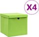 vidaXL Opbergboxen met deksel 4 st 28x28x28 cm groen