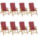 VidaXL Tuinstoel Polyester Rood Gecapitonneerde Zitting 8 Stuks