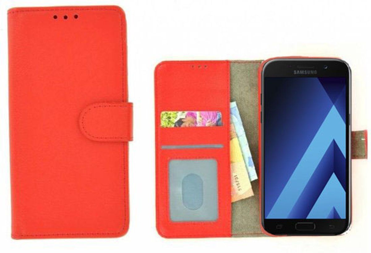 pearlycase Fashion Wallet Bookcase Hoesje voor Nokia 2 Samsung Galaxy A5 2017 - Rood
