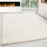 Ayyildiz, hoogpolig tapijt, shaggy, tapijt, unicolor, effen, woonkamer, pluizig, polypropyleen, crème, 80 x 250