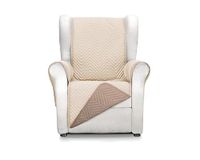 Martina Home Milano Bankovertrek, gevoerd, omkeerbaar, 1-zits, beige/leer